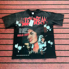 Valleydream Black Sold Out Portrait Splash Ink Vintage T-Shirt