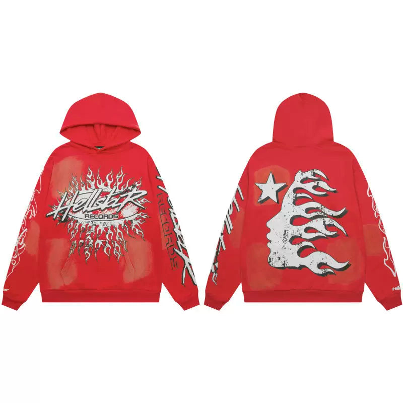 Hellstar Red Flame Star Hoodie