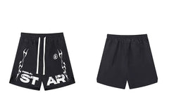 Hellstar Black White Letter Shorts
