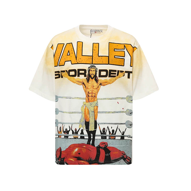Valleydream Cream Valley Sport Dept Jesus Boxing Retro Graphic Tee