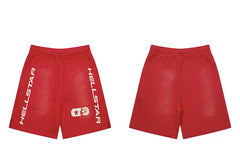 Hellstar Red Side Letter Print Shorts