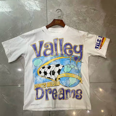 Valleydream White Racing Globe Flag Valley Dreams Vintage T-Shirt