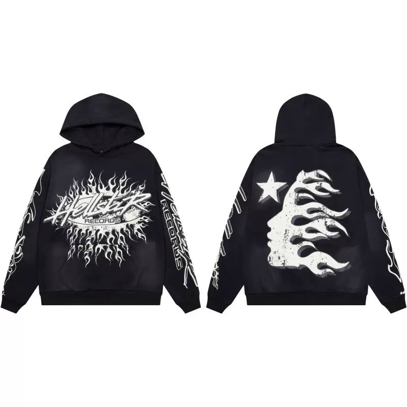 Hellstar Black Art Letter Hoodie