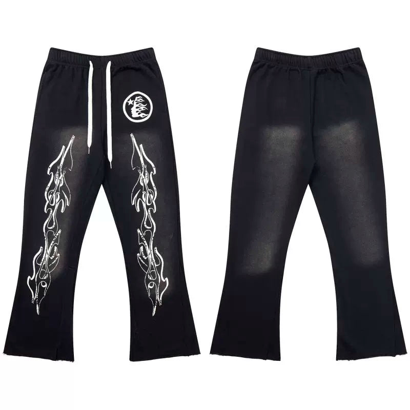 Hellstar Black White Print Sweatpants