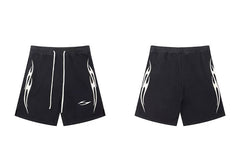 Hellstar Black White Flame Shorts