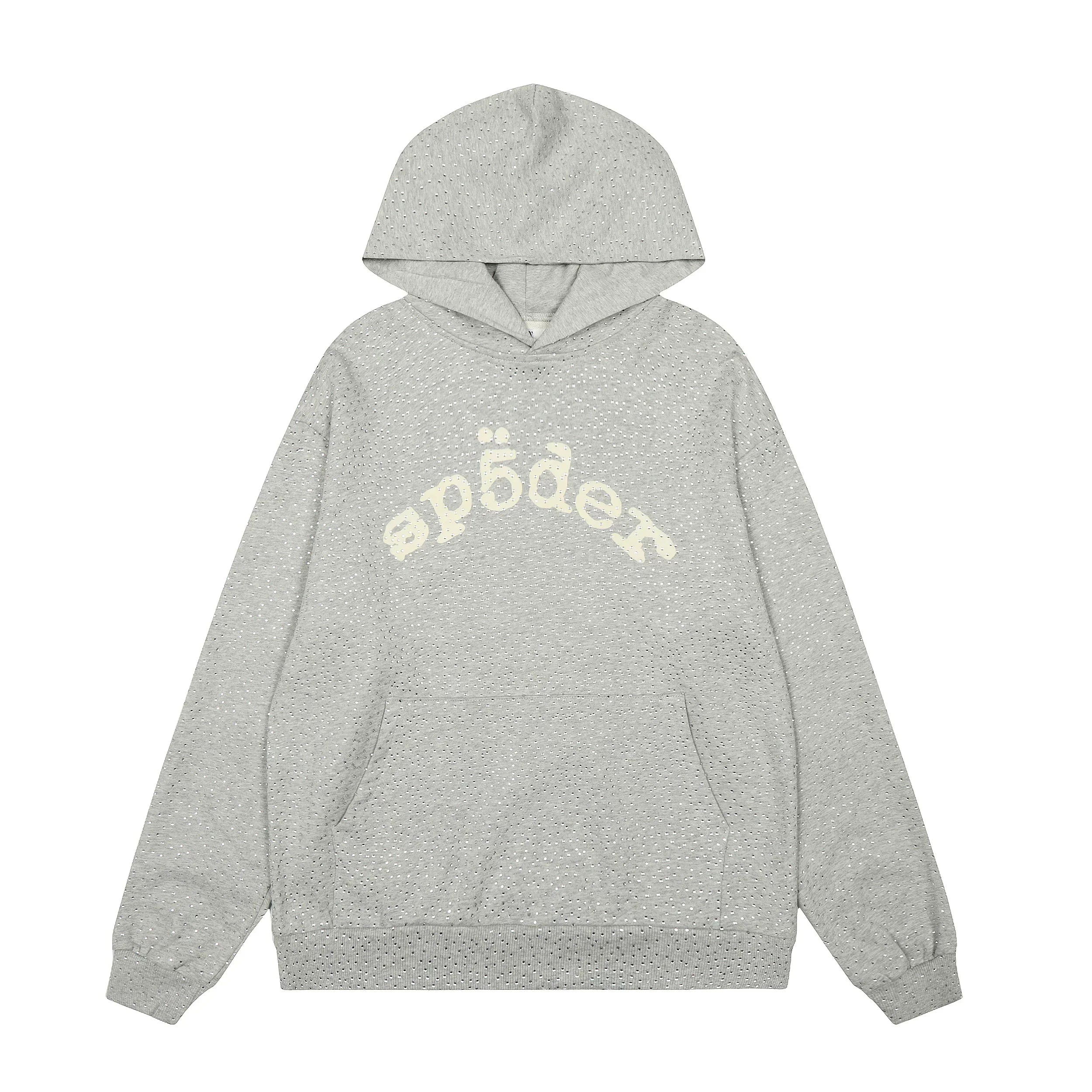 Sp5der Logo Hoodie - Heather Grey / Comfort Light Fleece