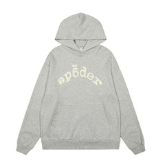 Sp5der Logo Hoodie - Heather Grey / Heavy Fleece Lined