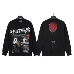 Hellstar Black Clown Red Balloon Graphic Long Sleeve Top