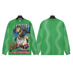 VALLEYDREAM Green 199X Portrait Vintage Long Sleeve T-Shirt