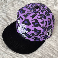 Hellstar Purple Leopard Print Flat Brim Cap