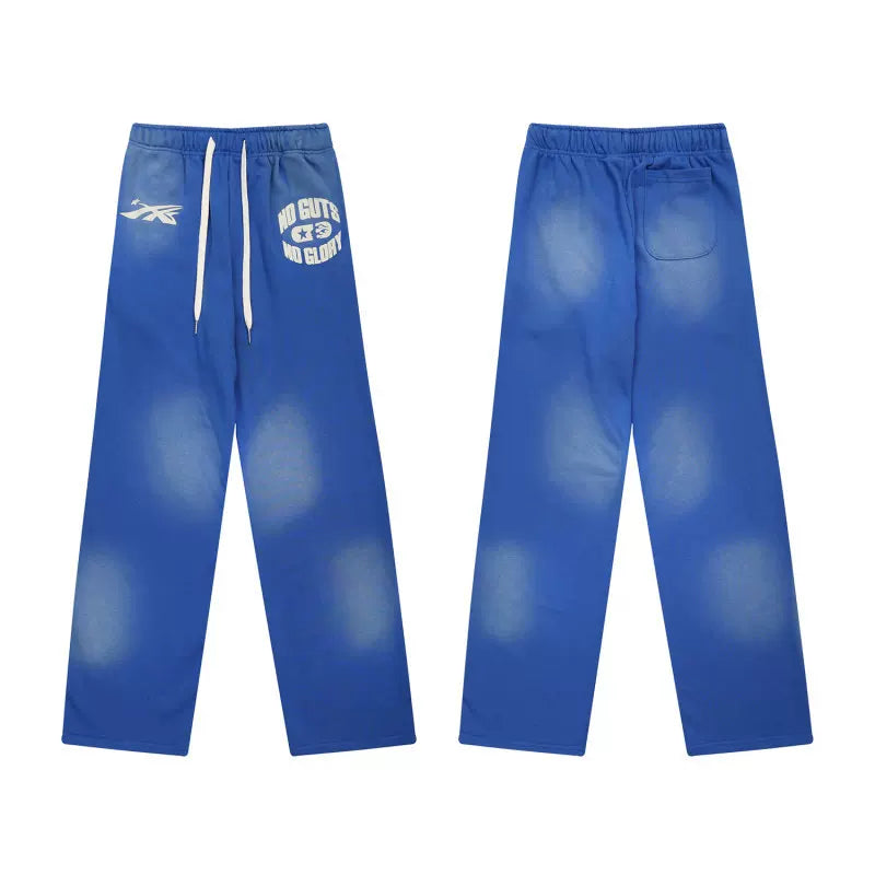 Blue Hellstar Printed Flare Sweatpants