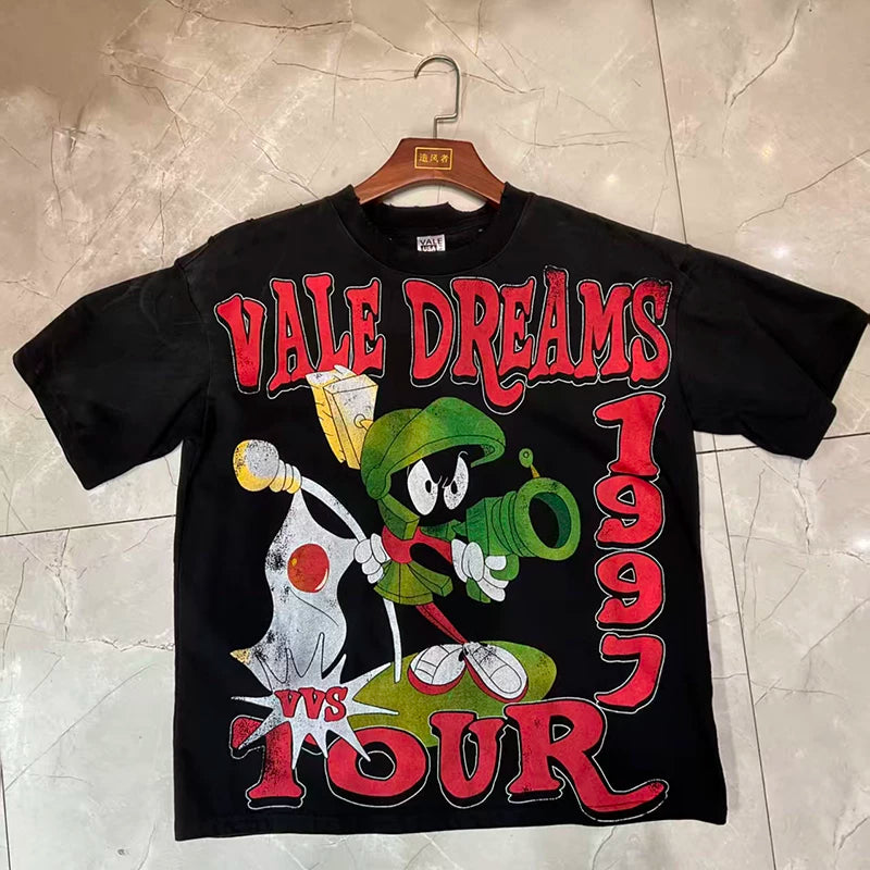 Valleydream Black 1997 Tour Cartoon Character Vintage Graphic T-Shirt