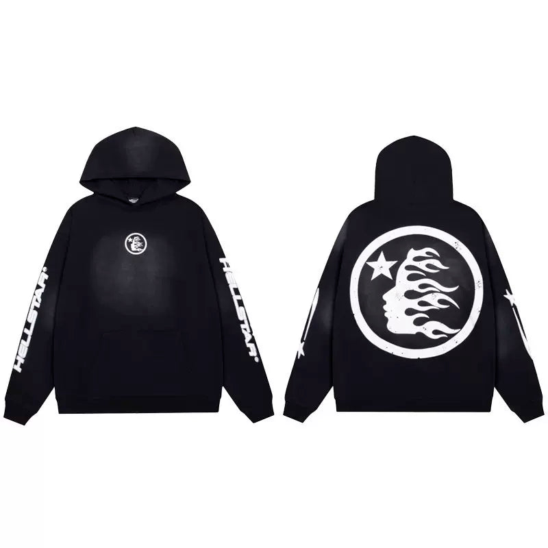 Hellstar Black Sleeve Print Hoodie
