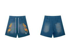 Hellstar Blue Flame Washed Shorts