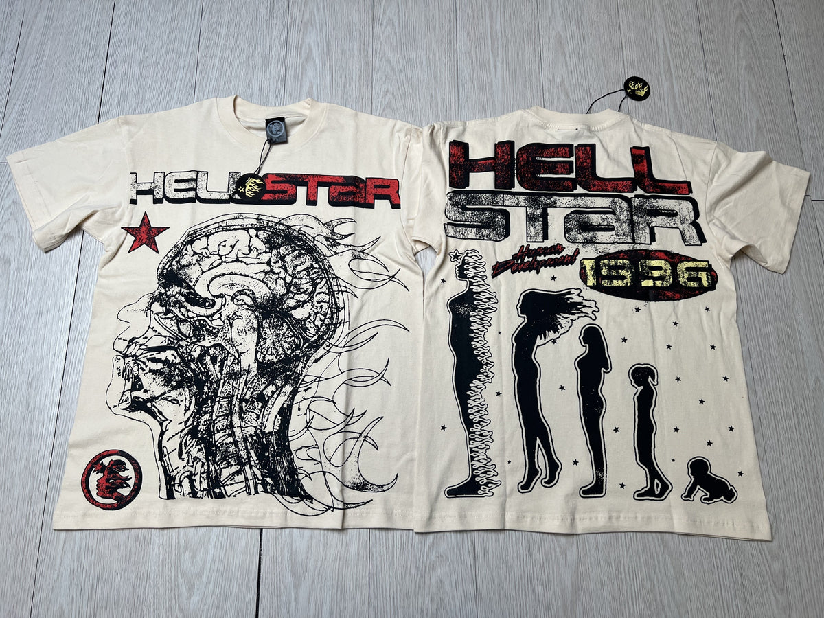 Hellstar Brain Sketch Evolution Cream T-shirt