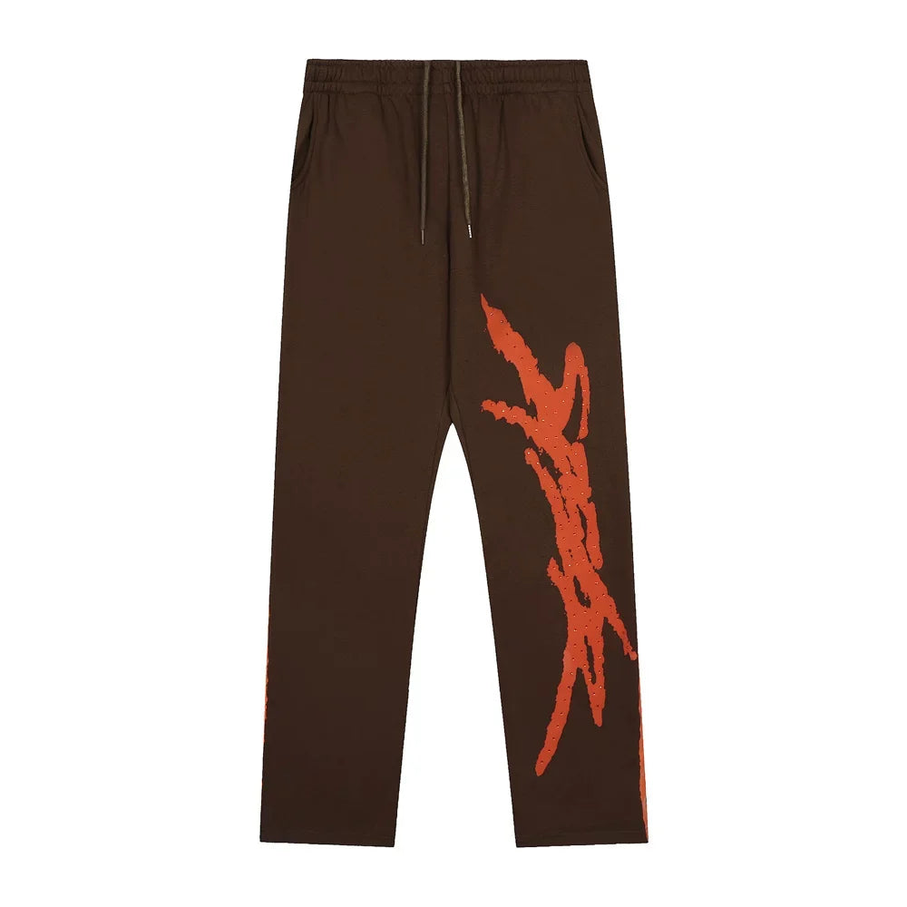 Sp5der Graffiti Script Sweatpants - Brown