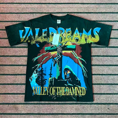 Valleydream Black Valley Of The Damned Abstract Landscape Vintage T-Shirt