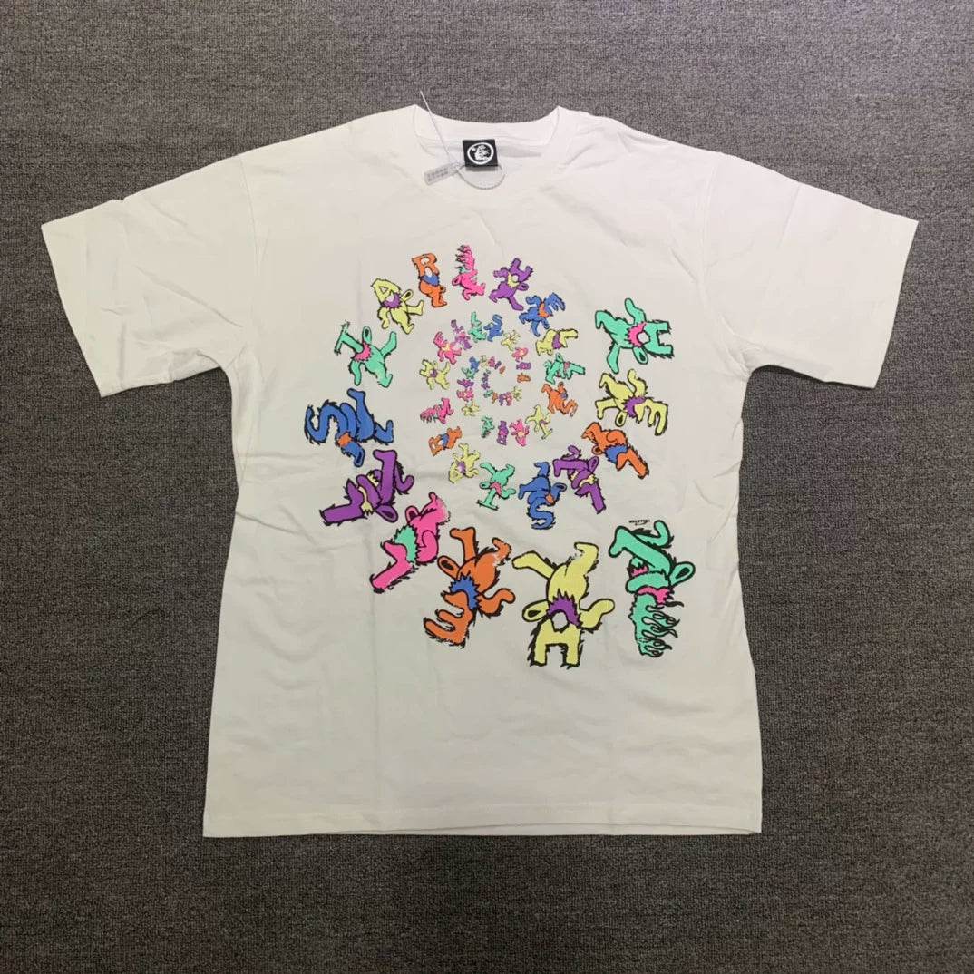 Hellstar Swirl Cartoon Figure Cream T-shirt