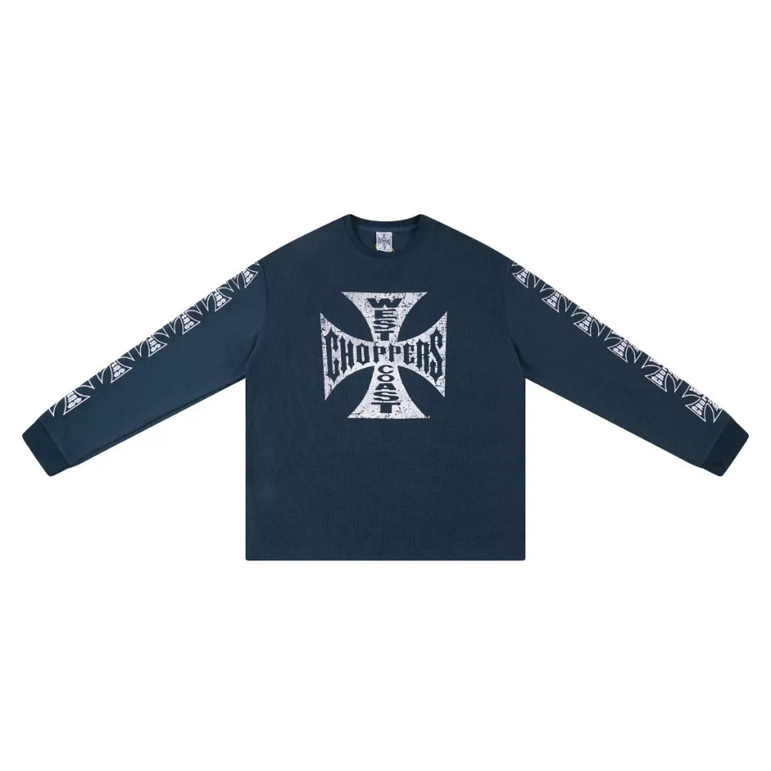 West Coast Choppers Cross Print ERD Stylist Same Style Waffle Sanskrit Long Sleeve (4)