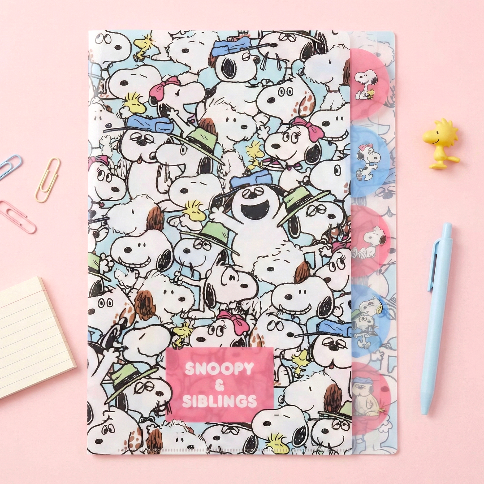 Peanuts Snoopy A4 Folder With Dividers - Siblings Collage