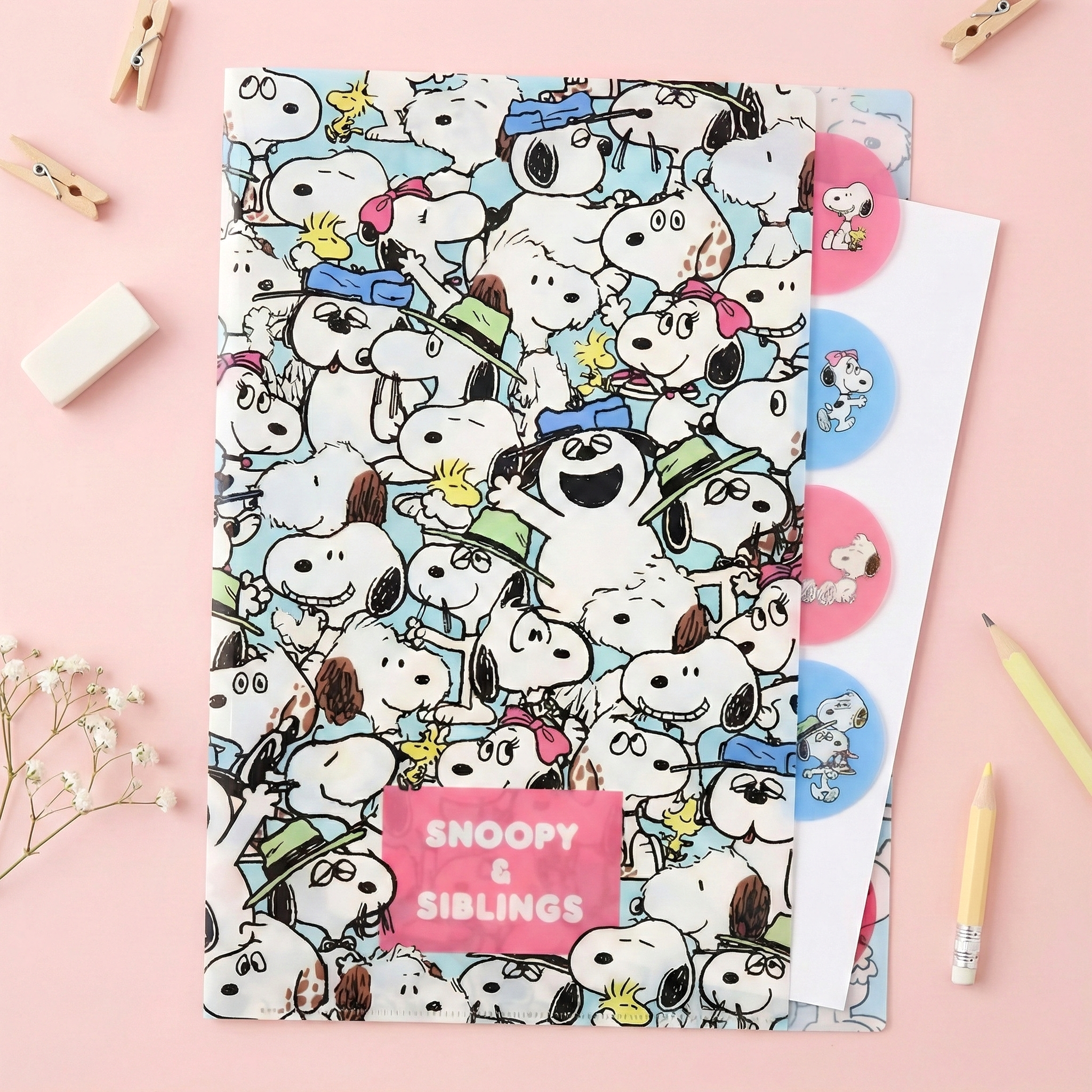 Peanuts Snoopy A4 Folder With Dividers - Siblings Collage