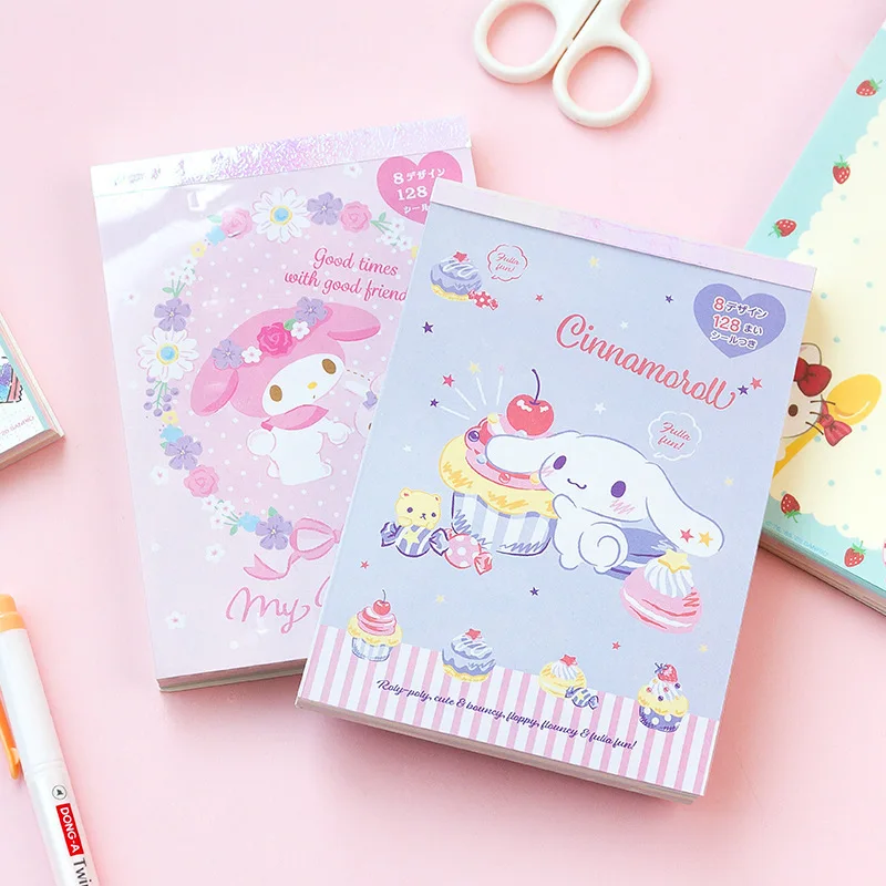 Sanrio Memo Pad Set – 128 Sheets + Sticker Sheet (Extra Large)