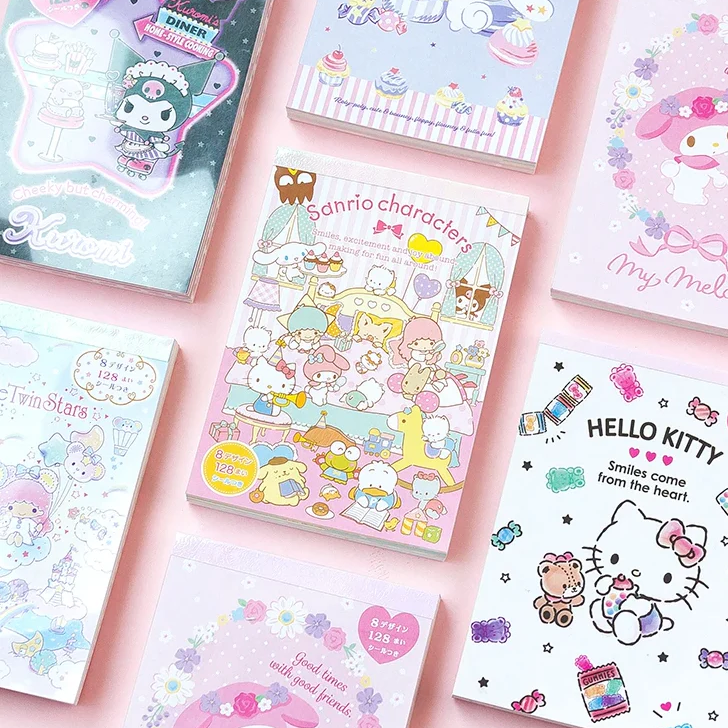 Sanrio Memo Pad Set – 128 Sheets + Sticker Sheet (Extra Large)