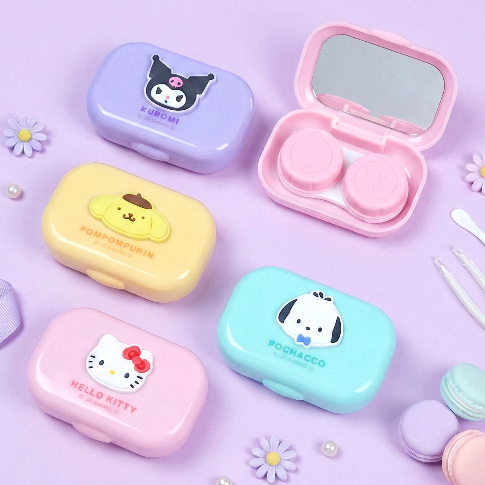 Sanrio Characters Contact Lens Case With Mirror