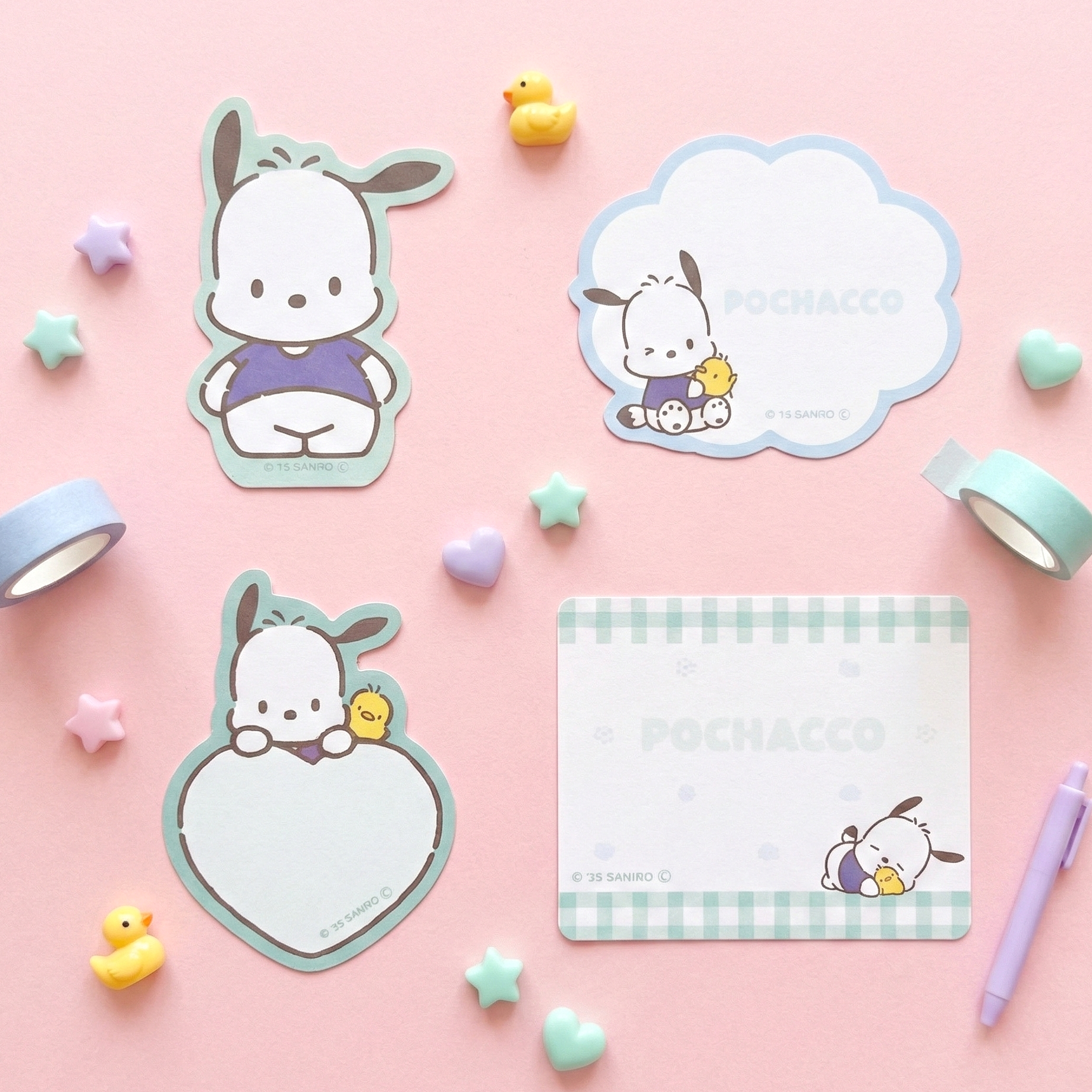 Sanrio Characters Write-On Stickers - Pochacco
