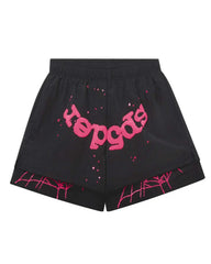 Sp5der OG Web Double Layer Shorts Black/Pink