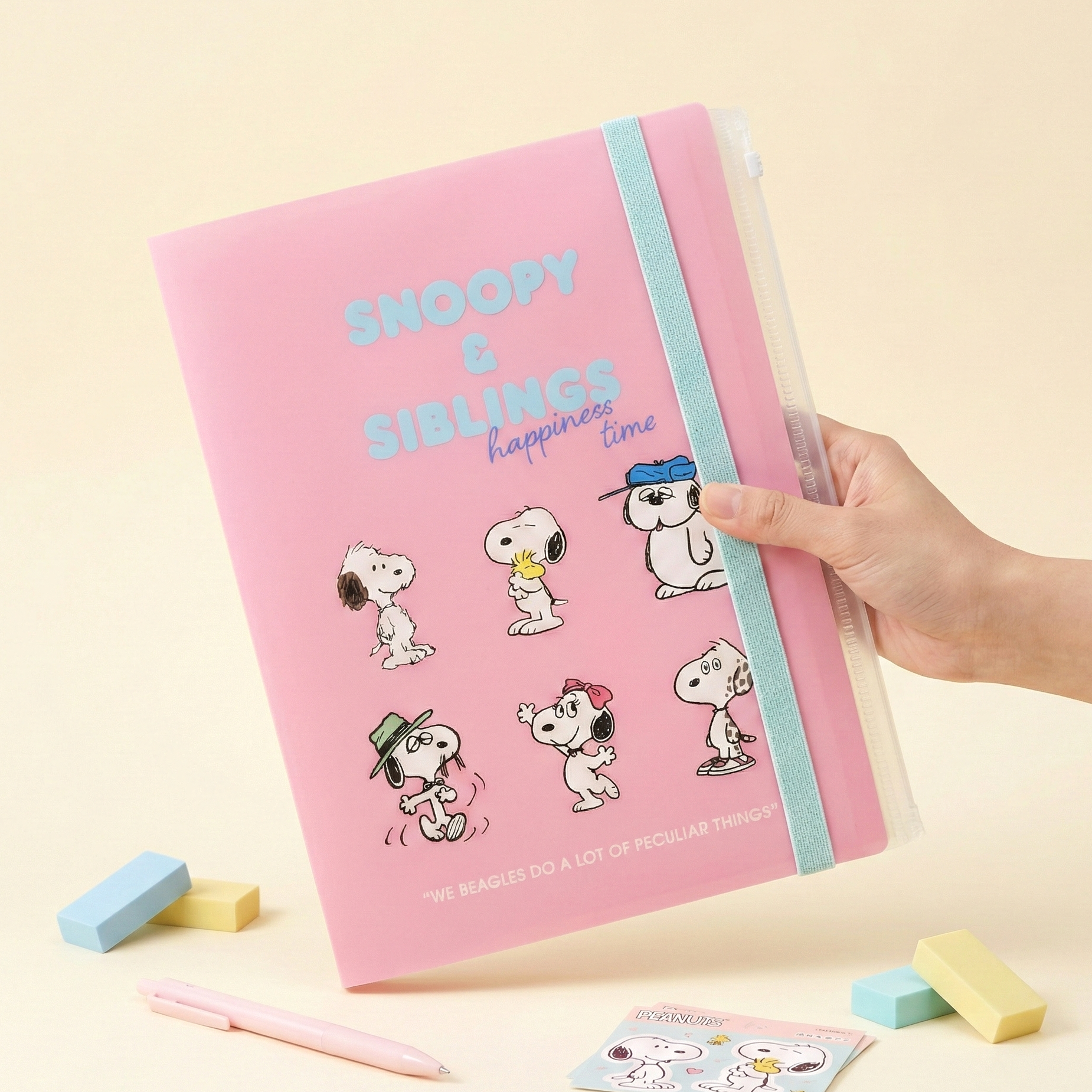 Sun-Star Peanuts Snoopy Clear Book - A4 - Playful Siblings