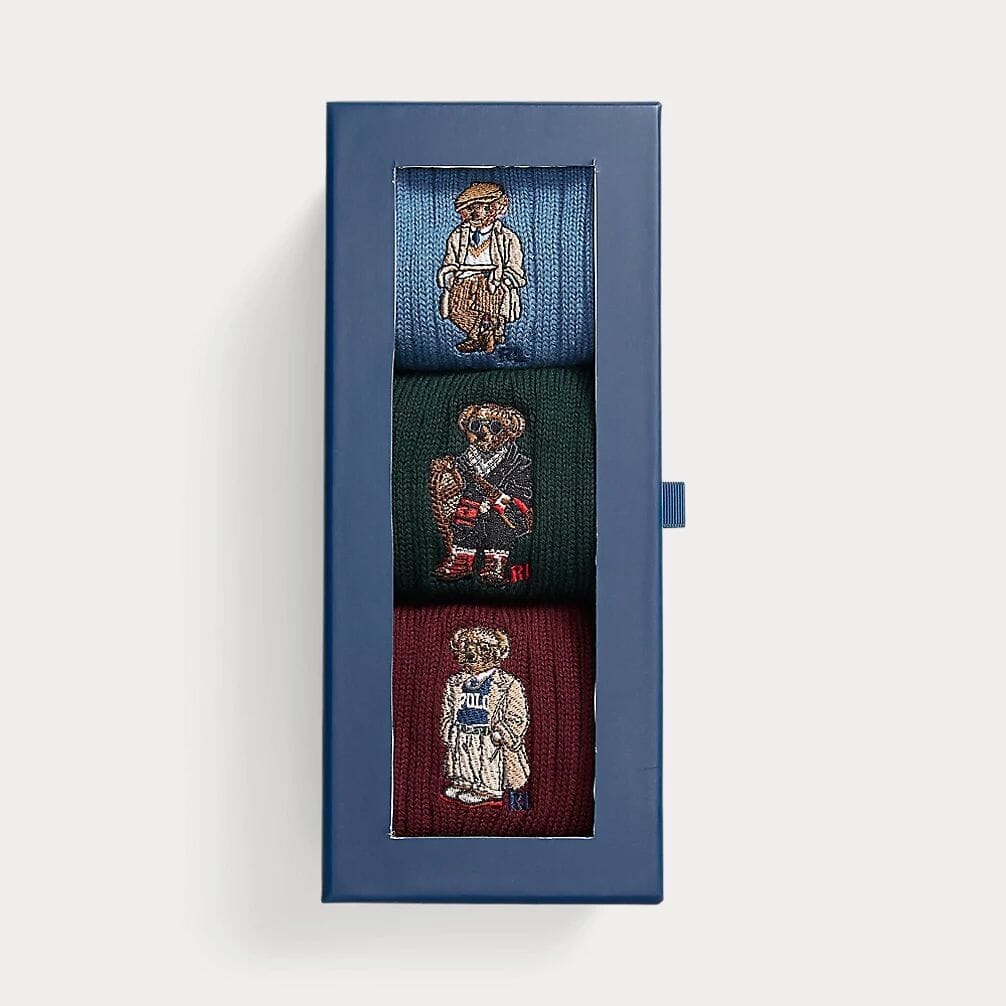 Ralph Lauren Polo Bear Crew 3er-Socken-Geschenkset