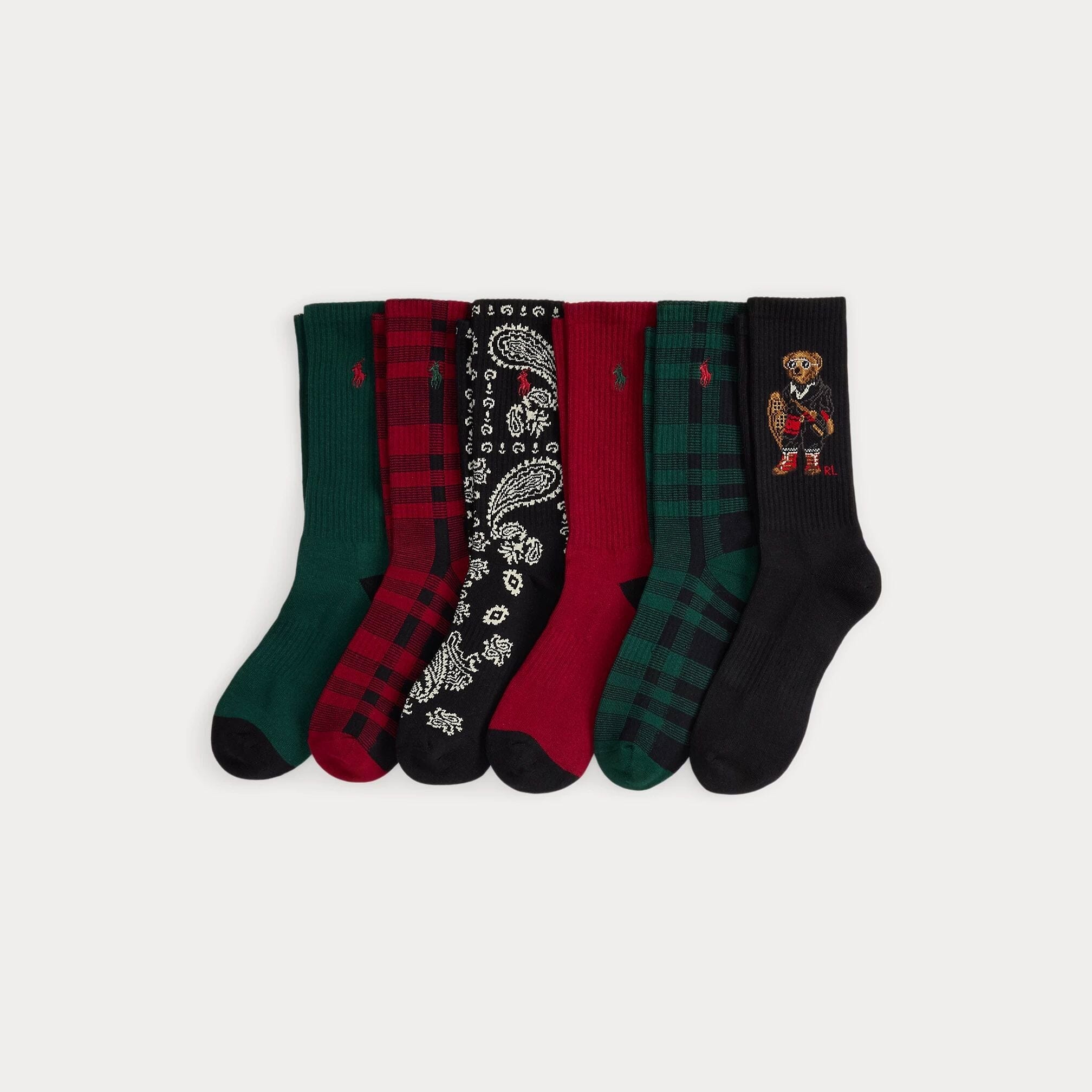 Ralph Lauren Polo Bear Crew-Socken aus Baumwollmischung, 6er-Pack